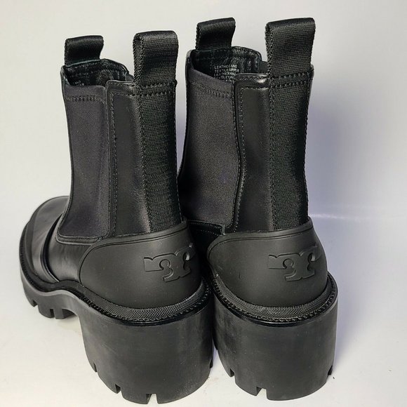 TORY BURCH  BOOTS CHELSEA LUG-SOLE Platform Ankle Black Leather US 10 $428 new - Picture 7 of 10